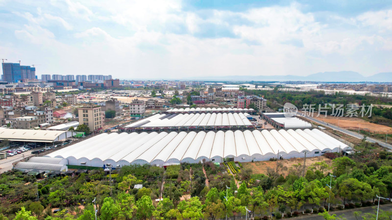 云南昆明鲜花种植基地航拍图