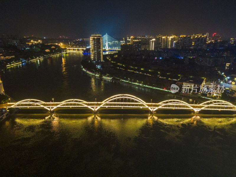福建福州闽江中洲岛解放大桥航拍摄影图