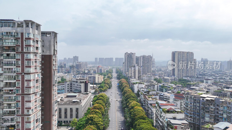 航拍四川乐山建设乐山城市风光