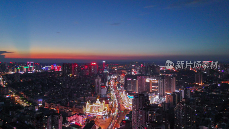 航拍四川泸州夜景泸州城市建设