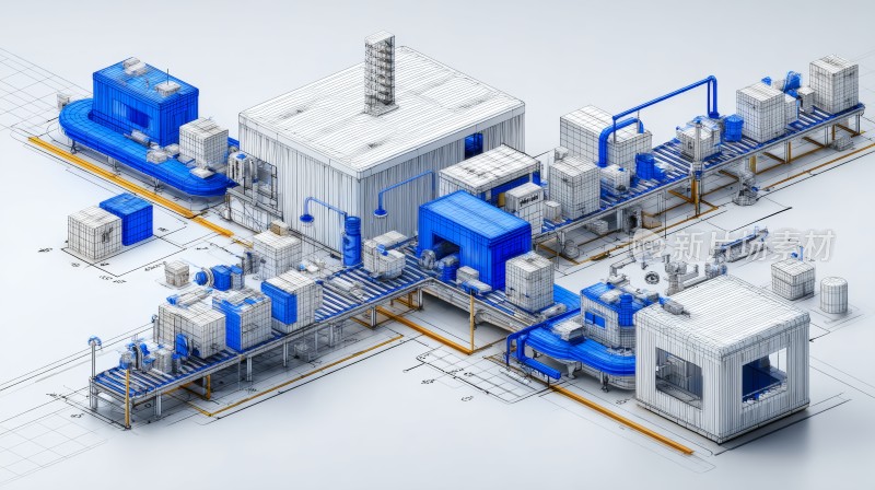 3d模型自动化仓储分拣中心
