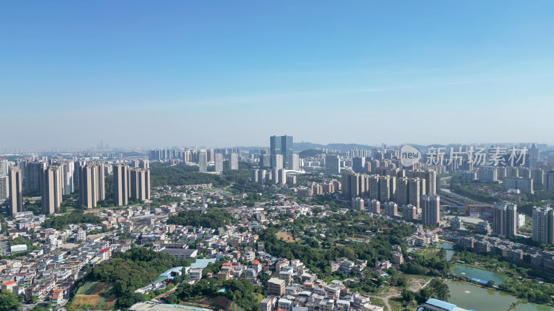 航拍江门大景江门城市建设