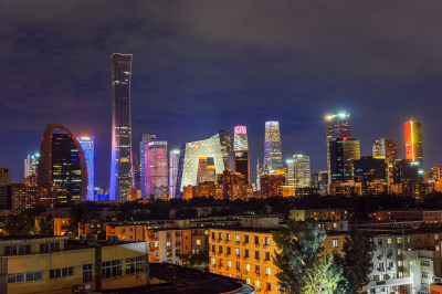 中国北京国贸CBD城市建筑天际线灯光夜景