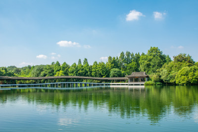 杭州西湖浴鹄湾园林风光