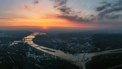 晚霞夕照大汶河