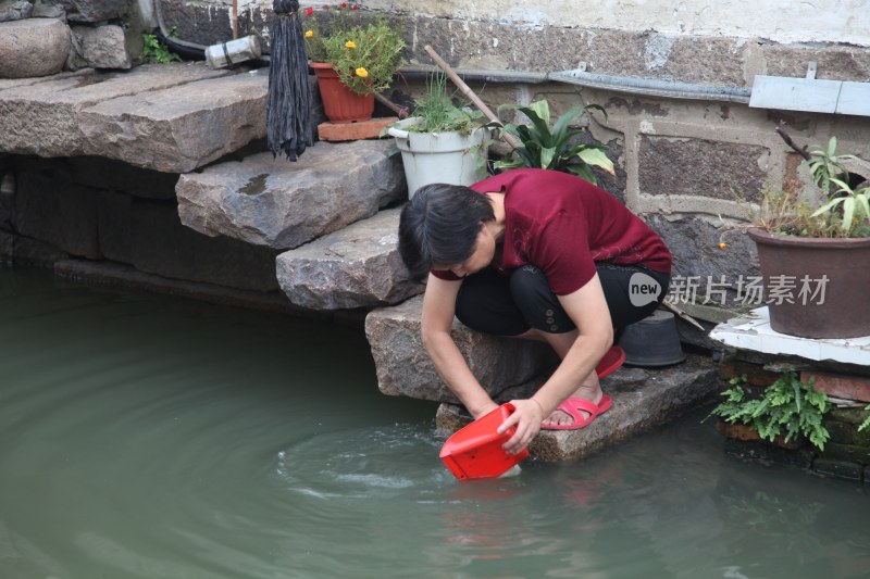 江南水乡古镇临水古建筑景观