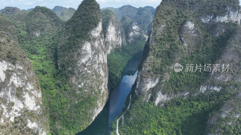 航拍广西河池风光小三峡青山绿水