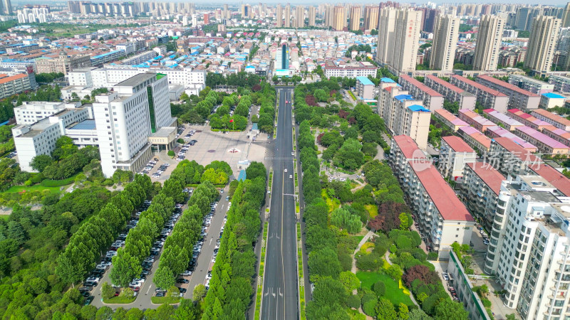 航拍河南商丘城市建设商丘大景