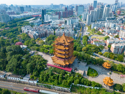 湖北武汉城市风光地标建筑航拍