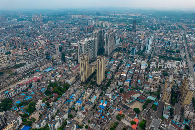 广西钦州城市大景航拍摄影图