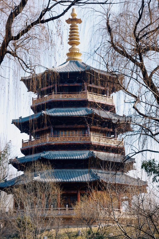 中式多层古塔风景