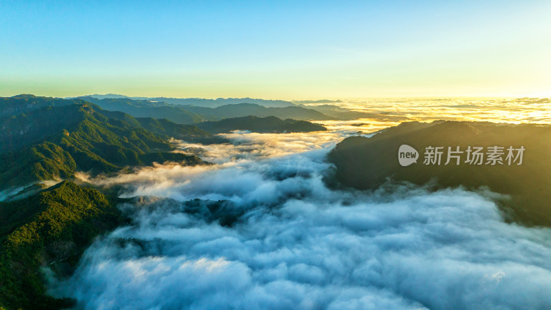 蓝天 白云 山 森林 云海