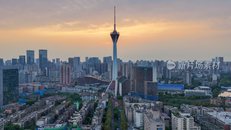 航拍成都天府熊猫塔地标建筑摄影图