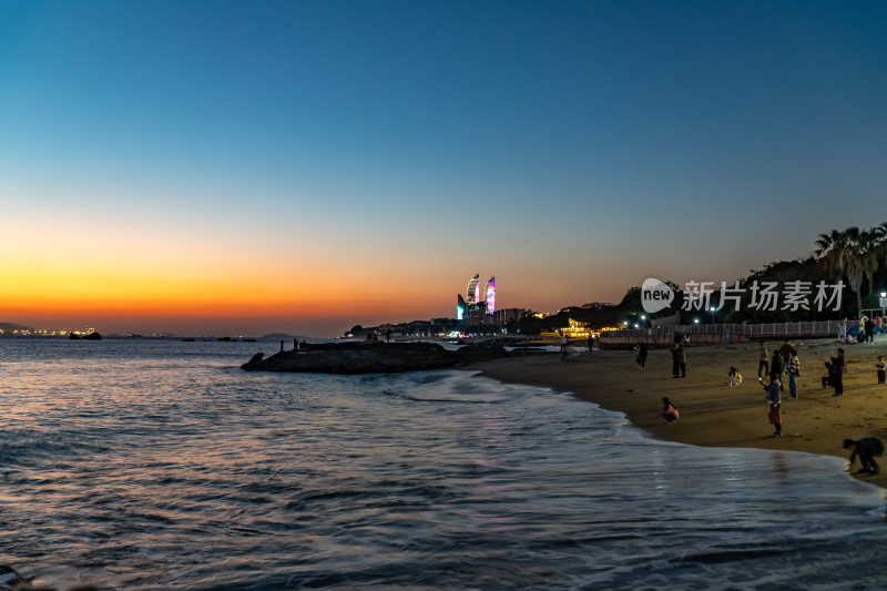 福建厦门海边夜景