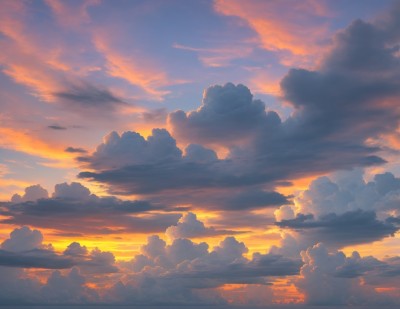 大气天空云朵黄昏背景