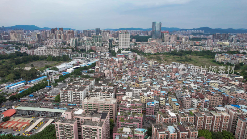 广州城市风光大景城中村航拍