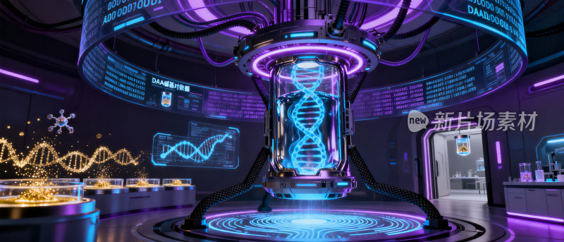 未来科技感DNA实验室场景