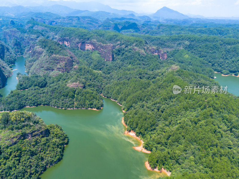 青山绿水福建大金湖航拍图