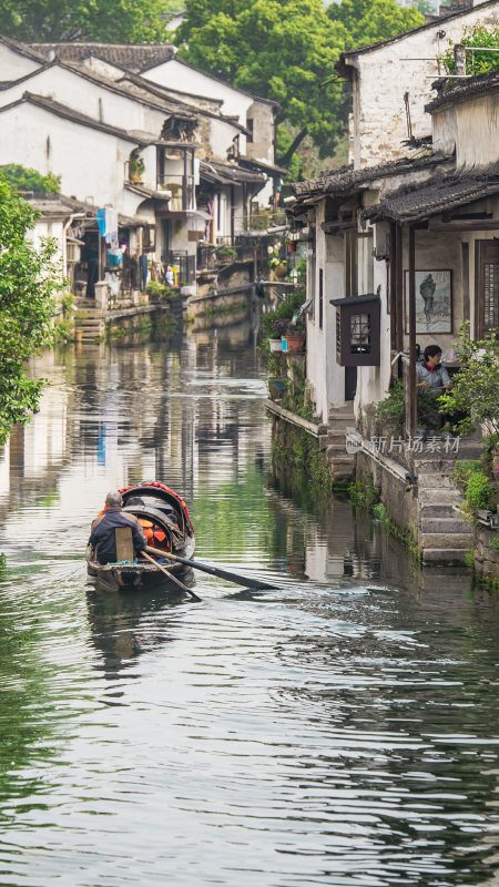 绍兴仓桥直街江南水乡风景