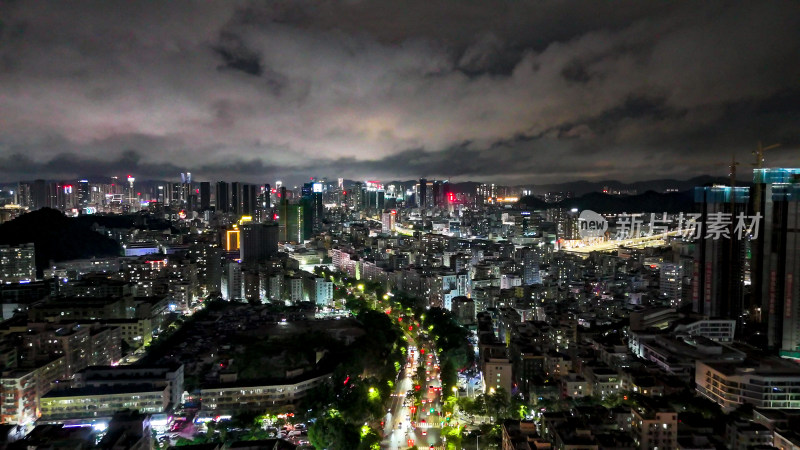 广东深圳龙华区城市建设航拍图