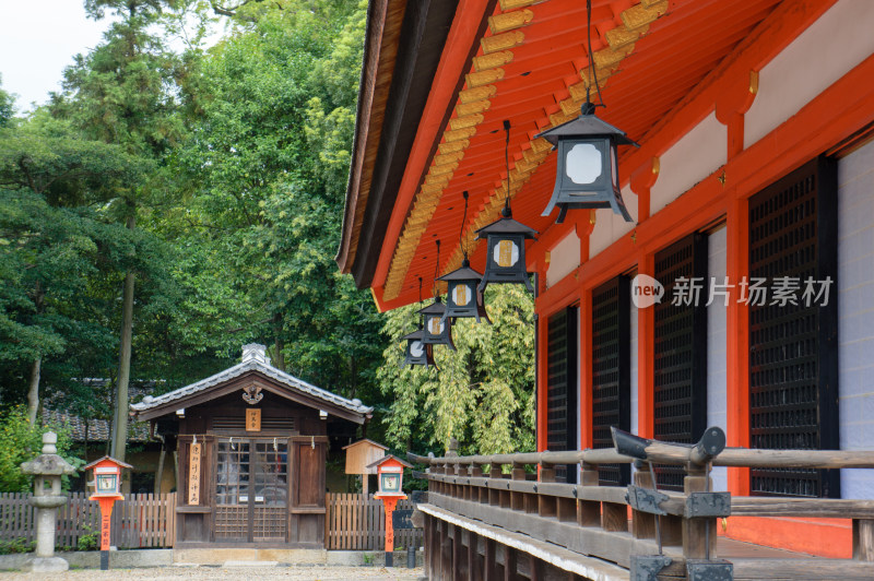 日本京都寺庙古建筑一角