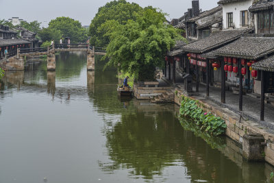 浙江嘉兴西塘古镇江南水乡风景