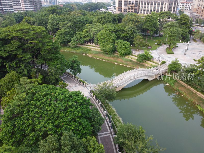 航拍广东省东莞市清溪镇城市风光