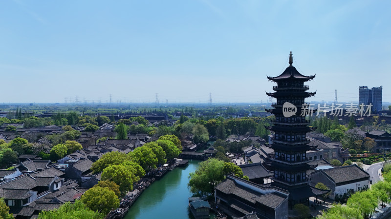 航拍乌镇景区 浙江乌镇航拍 航拍江南水乡