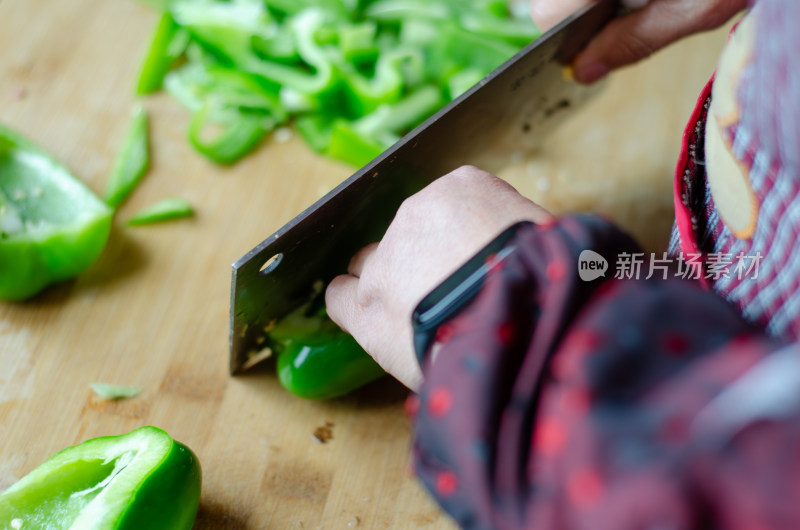 菜椒切菜特写