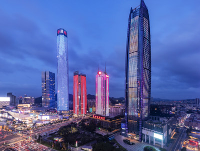 东莞鸿福路市中心夜景风光