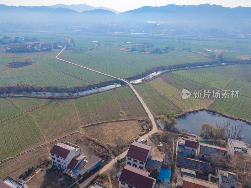 乡村田园航拍全景