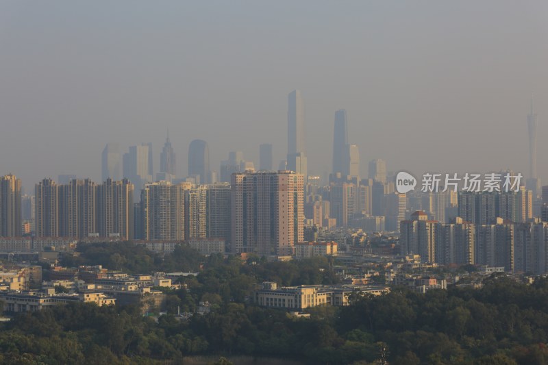 城市高楼建筑群全景