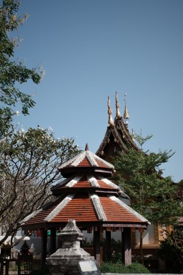 泰国清迈寺庙佛塔建筑特写