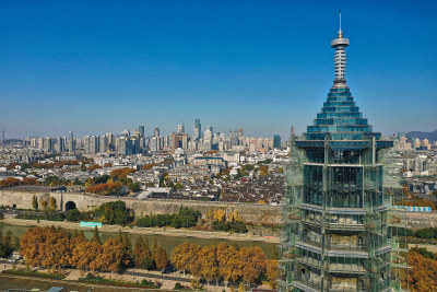 航拍南京大报恩寺