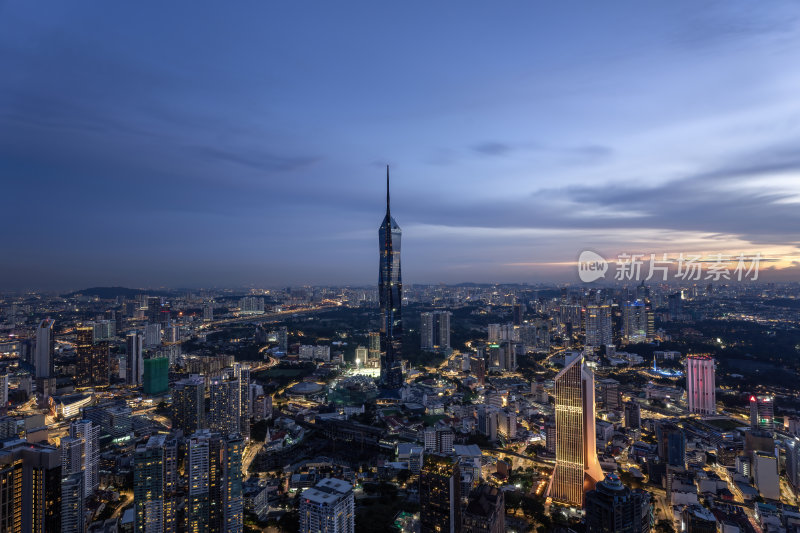 马来西亚吉隆坡莫迪卡石油双子塔夜景