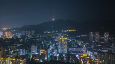 四川达州夜景达州大景航拍