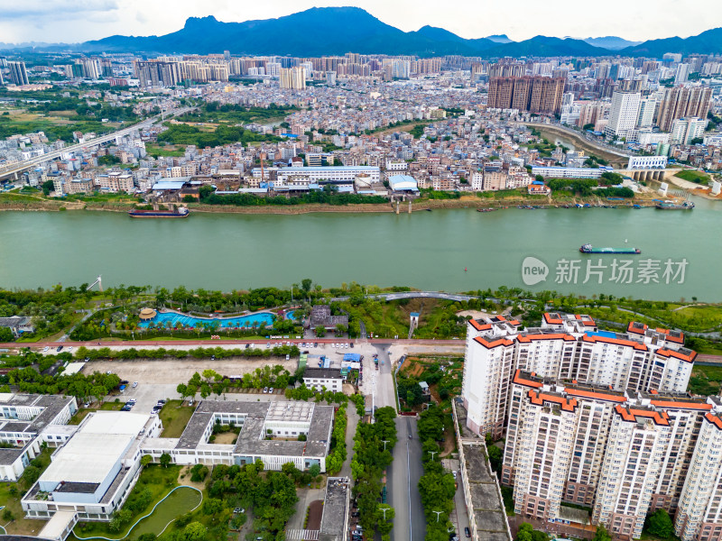 广西贵港城市大景航拍图