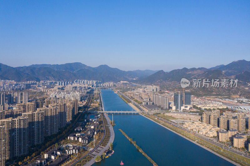 浙江丽水城区风光航拍全景