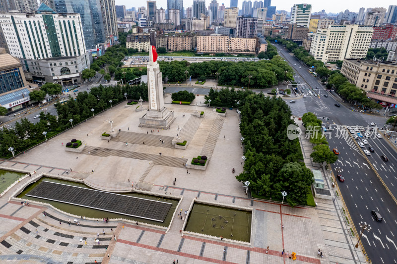 江西南昌八一大道八一广场美术馆航拍图