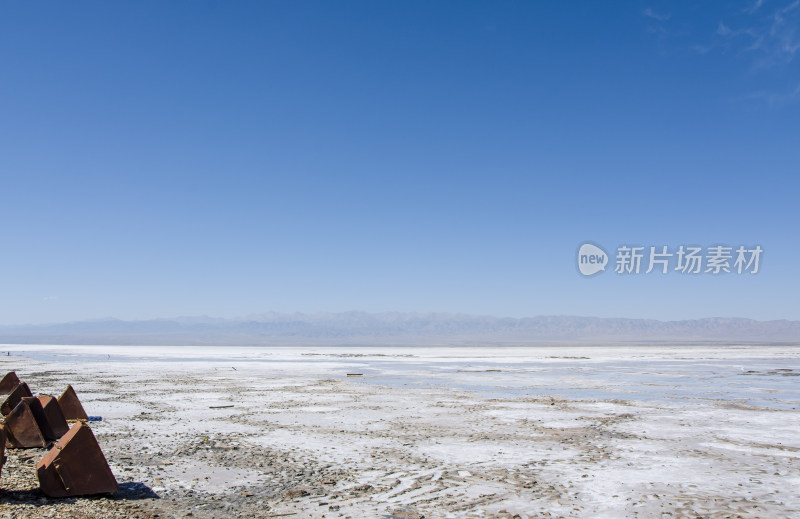 青海海西州茶卡盐湖旅游景区雪白盐湖风光