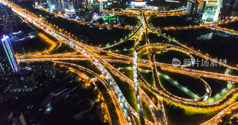 河南郑州金水立交夜景