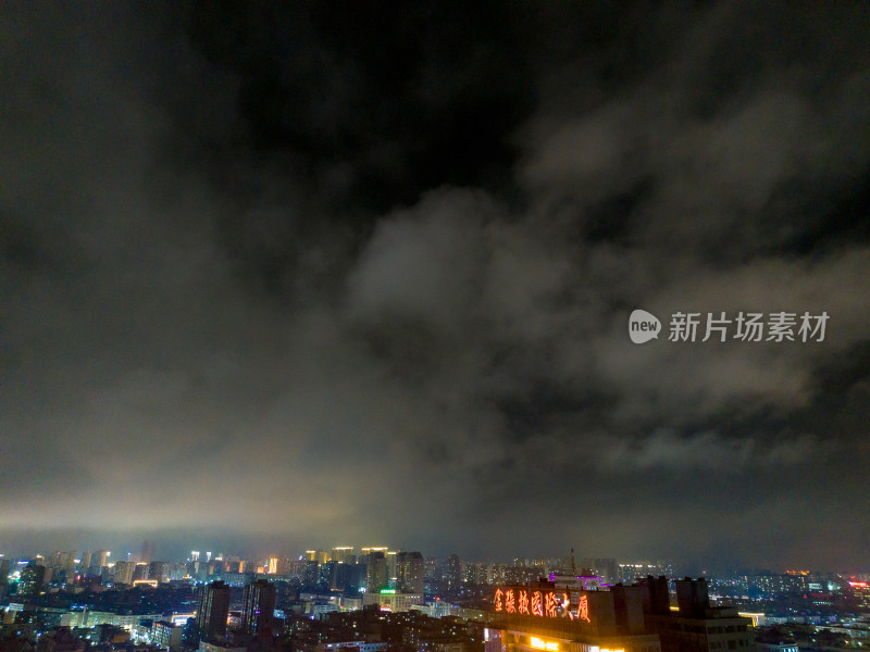 甘肃张掖夜景灯光航拍图