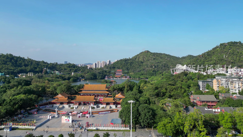 航拍广东珠海圆明新园