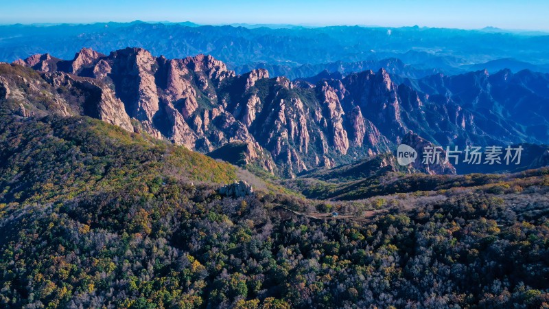 秦皇岛市祖山壮观的群山景色自然风貌全景