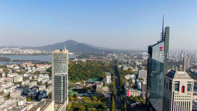 江苏南京城市风光高楼建筑航拍