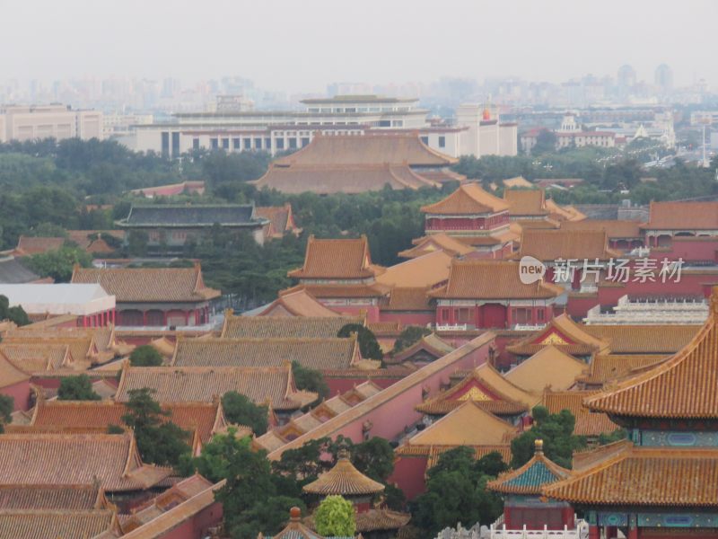 北京景山公园日落风景