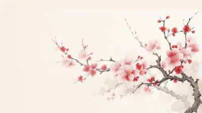 简约中国风梅花插画背景