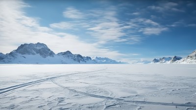 冬季唯美雪景雪山海报背景配图高清摄影图