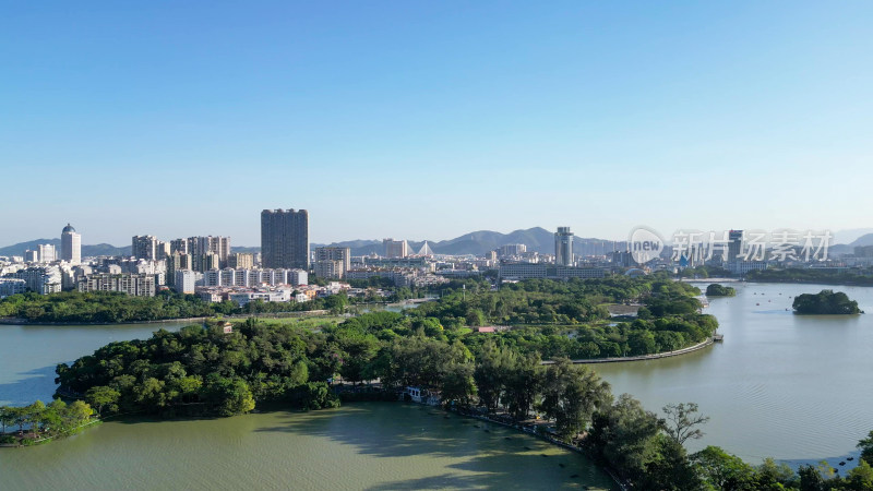 航拍广东肇庆星湖风景区