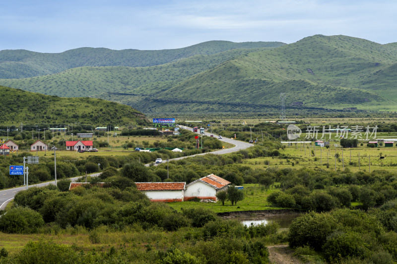 阿坝州红原县山川湿地风光